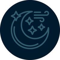 Moon with stars Line Multi color Icon vector