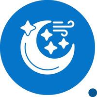 Moon with stars Glyph Shadow Icon vector