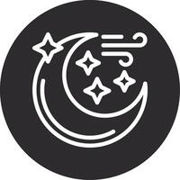 Moon with stars Inverted Icon vector