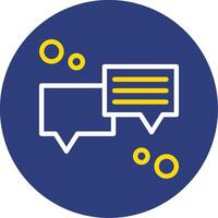 Chat bubble Dual Line Circle Icon vector