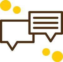 Chat bubble Yellow Lieanr Circle Icon vector