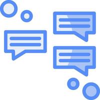 Messaging Line Filled Blue Icon vector