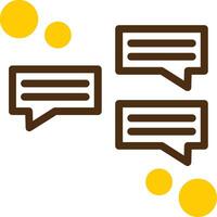 Messaging Yellow Lieanr Circle Icon vector