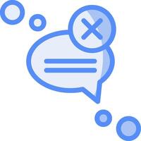 Message deleted Line Filled Blue Icon vector