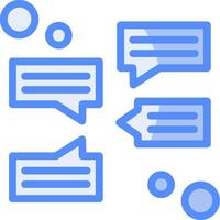 Group chat Line Filled Blue Icon vector