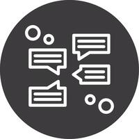 Group chat Outline Circle Icon vector
