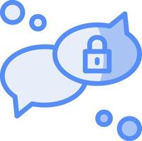 Private chat Line Filled Blue Icon vector