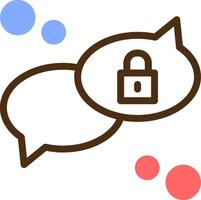 Private chat Color Filled Icon vector
