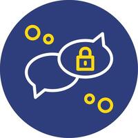 Private chat Dual Line Circle Icon vector