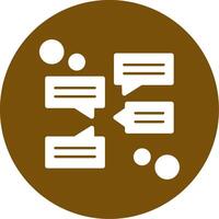 Group chat Glyph Circle Icon vector