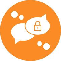 Private chat Glyph Circle Icon vector