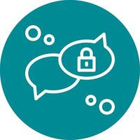 Private chat Outline Circle Icon vector