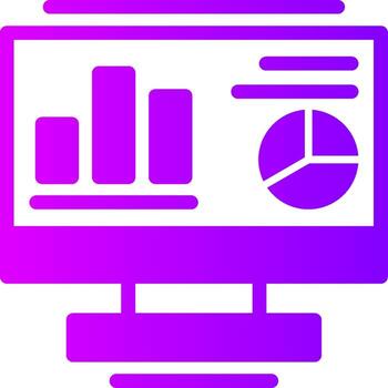 Computer Solid Multi Gradient Icon vector