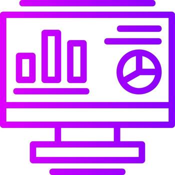 Computer Linear Gradient Icon vector
