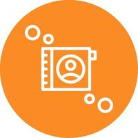 Contact list Outline Circle Icon vector
