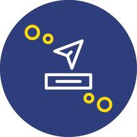 Send button Dual Line Circle Icon vector