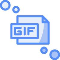 GIF Line Filled Blue Icon vector