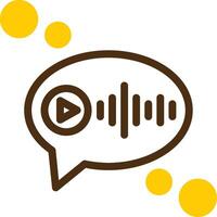Voice message Yellow Lieanr Circle Icon vector
