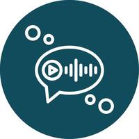 Voice message Outline Circle Icon vector