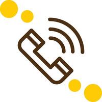 Audio call Yellow Lieanr Circle Icon vector