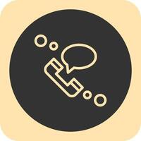Phone conversation Linear Round Icon vector