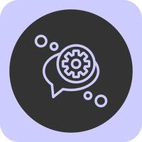 Chat settings Linear Round Icon vector