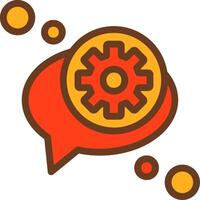 Chat settings Filled Shadow Circle Icon vector
