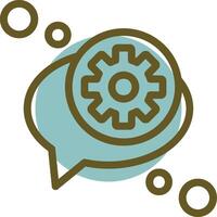 Chat settings Linear Circle Icon vector
