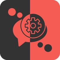 Chat settings Red Inverse Icon vector