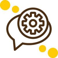Chat settings Yellow Lieanr Circle Icon vector