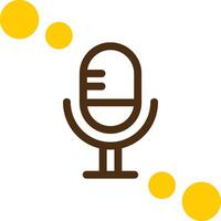 Microphone Yellow Lieanr Circle Icon vector