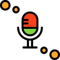 Microphone Line Filled Icon vector