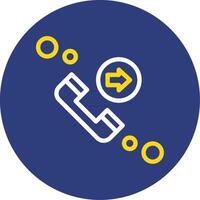 Call forwarding Dual Line Circle Icon vector