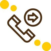 Call forwarding Yellow Lieanr Circle Icon vector