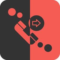 Call forwarding Red Inverse Icon vector