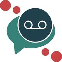 Voicemail Glyph Two Color Icon vector