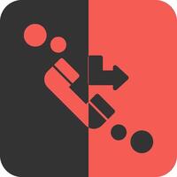 Missed call Red Inverse Icon vector