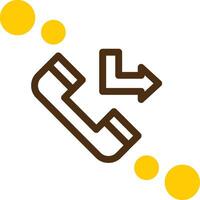 Missed call Yellow Lieanr Circle Icon vector