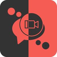 Video chat Red Inverse Icon vector