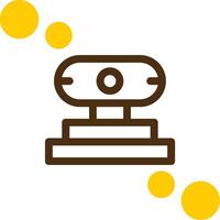 Webcam Yellow Lieanr Circle Icon vector