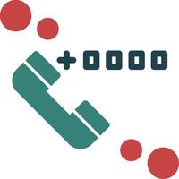 Phone number Glyph Two Color Icon vector