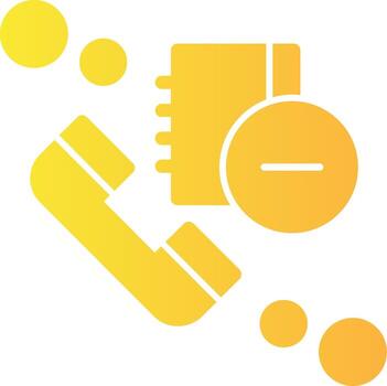 contacto eliminar sólido multi degradado icono vector