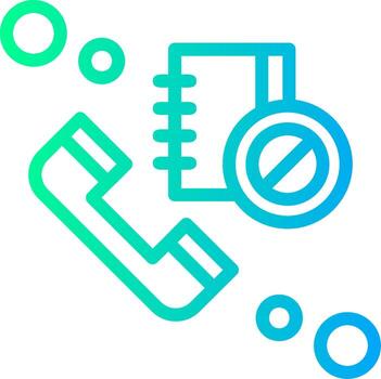 Contact block Linear Gradient Icon vector