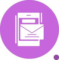 Email Glyph Shadow Icon vector