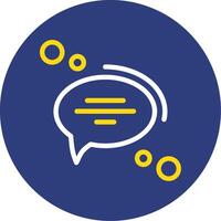 Speech bubble tail Dual Line Circle Icon vector