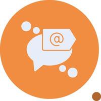 Mention or tag Glyph Shadow Icon vector