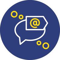 Mention or tag Dual Line Circle Icon vector