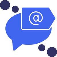 Mention or tag Solid Two Color Icon vector