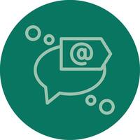 Mention or tag Line Multi color Icon vector