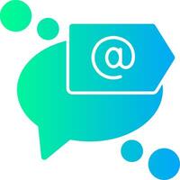 Mention or tag Solid Multi Gradient Icon vector